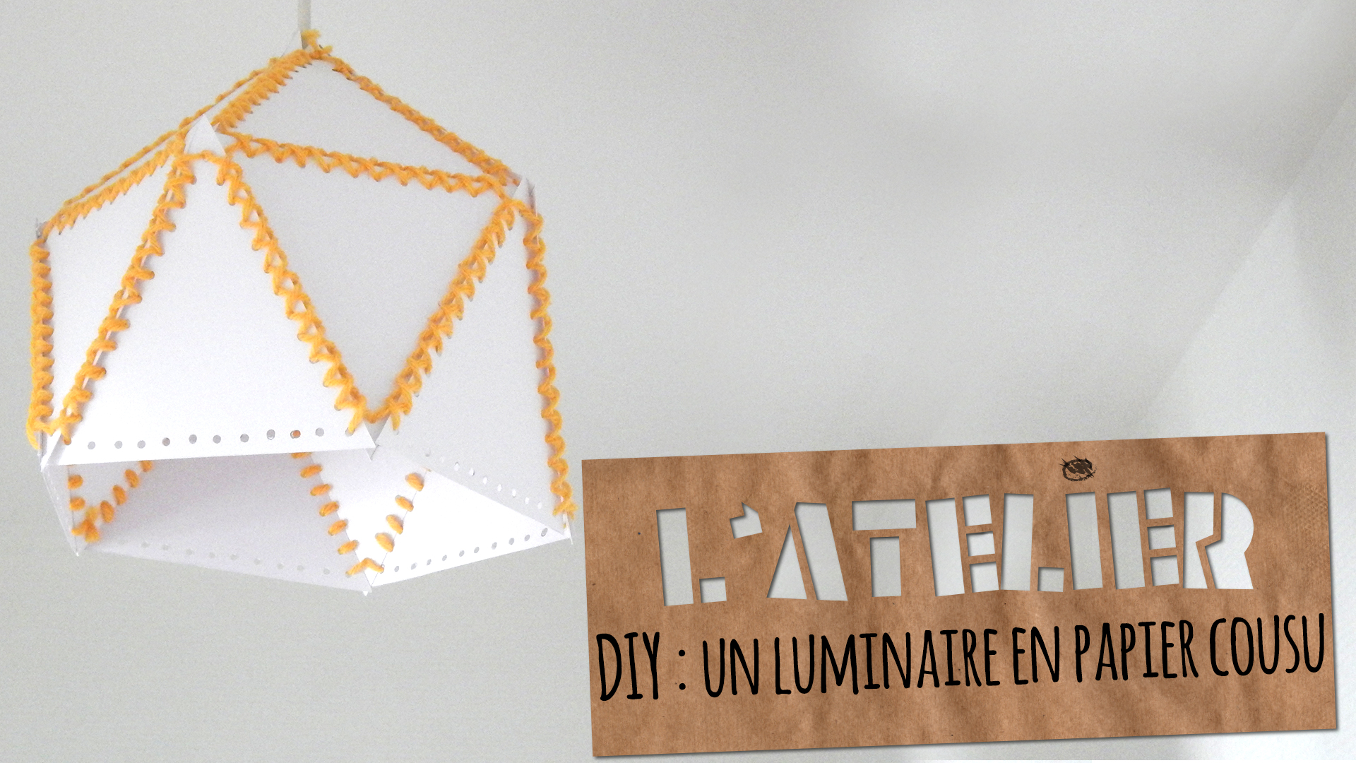 DIY : un luminaire géométrique en papier cousu
