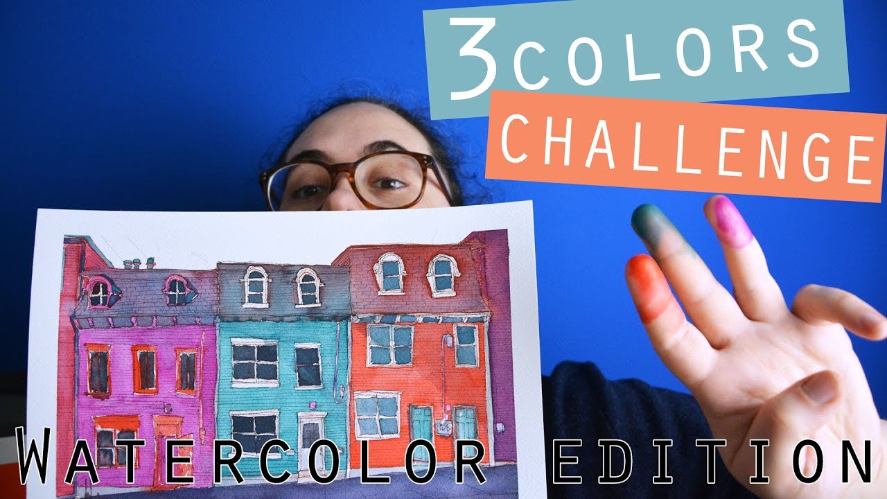 3 watercolors challenge
